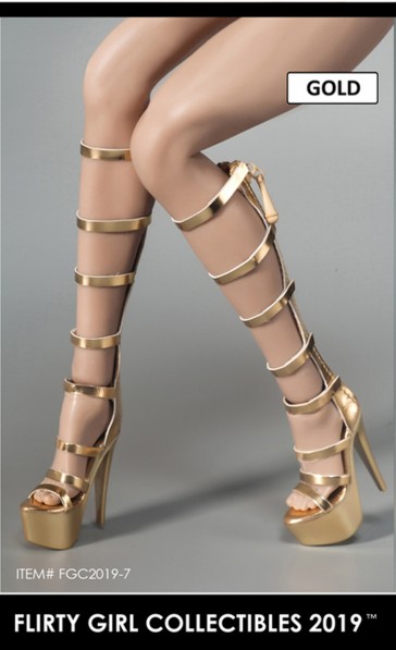 Flirty Girl - Gold Strap Female Fashion Boots - FGC-2019-7