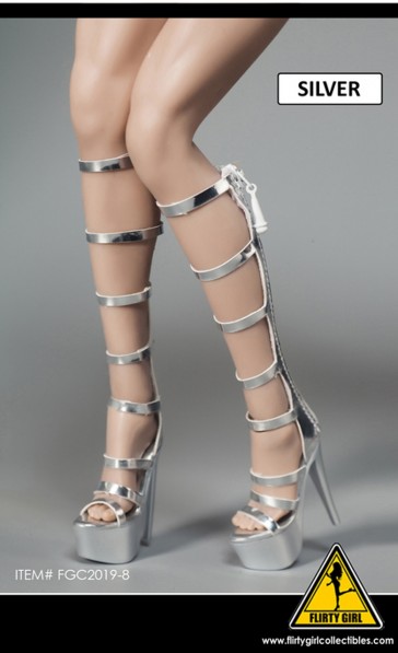 Flirty Girl - Silver Strap Female Fashion Boots - FGC-2019-8