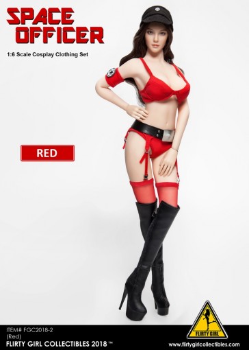 Flirty Girl - Space Officer - Clothing Set - Red