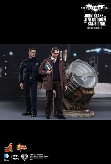 John Blake and Jim Gordon with Bat-Signal