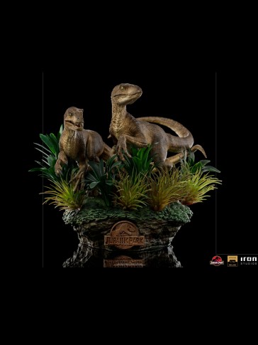 Iron Studios - Just The Two Raptors Statue - Jurassic Park - Deluxe - Art Scale Statue 