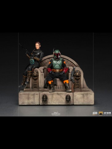 Iron Studios - Boba Fett & Fennec on Throne - Star Wars: The Mandalorian - Deluxe Art Scale Statue