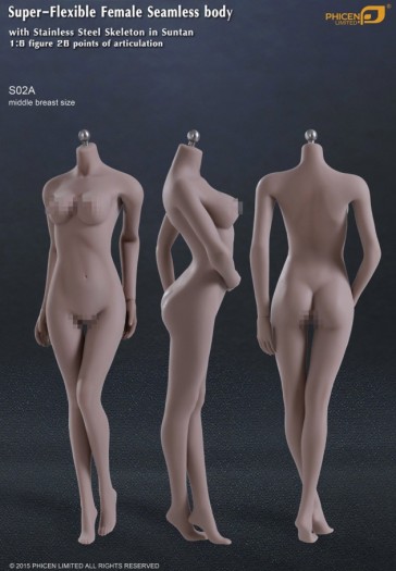 Phicen Female Seamless Body Middle Breast Size Suntan Series S02A