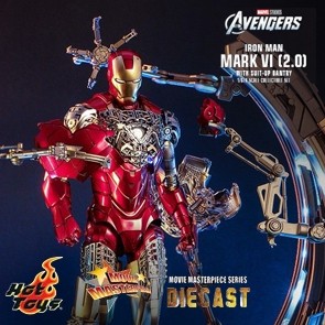 Hot Toys - Iron Man Mark VI 2.0 with Suit-Up Gantry - Diecast 