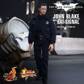John Blake with Bat-Signal 