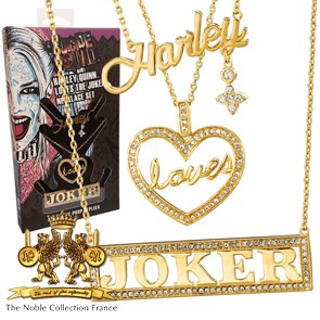 1:1 Harley Loves Joker Halsketten Set - Replik - Noble Collection