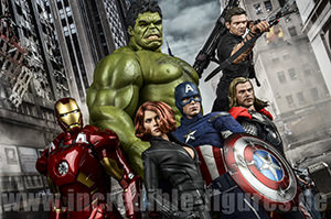 Hulk, Thor, Iron Man, Captain America, Hawkeye und Black Widow